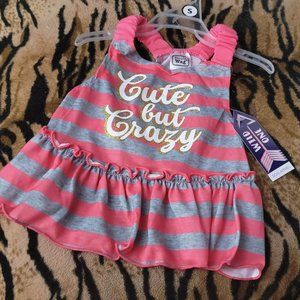 Pet Dress Dog or Cat "Cute But Crazy" xsmall  ea. New w/ Tag!
